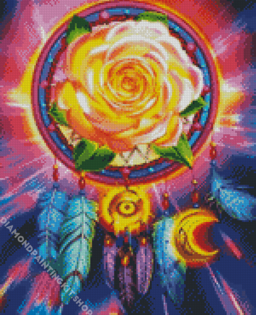 Cool Rose In Dreamcatcher Diamond Painting