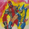 Cool Wolverine Vs Deadpool Diamond Painting