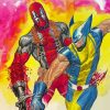 Cool Wolverine Vs Deadpool Diamond Painting