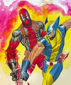 Cool Wolverine Vs Deadpool Diamond Painting