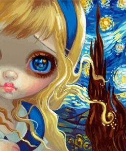 Cute Alice In The Starry Night Diamond Painting