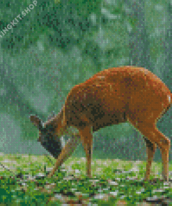 Cute Deer In Rain Diamond Painting