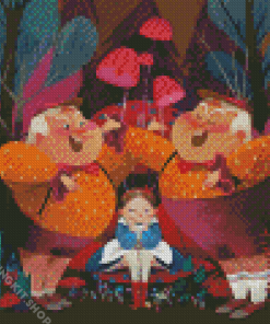 Cute Alice And Tweedle Dee And Deedle Dum Diamond Painting