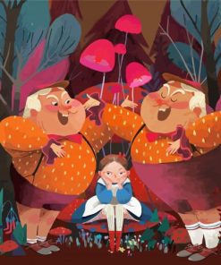 Cute Alice And Tweedle Dee And Deedle Dum Diamond Painting