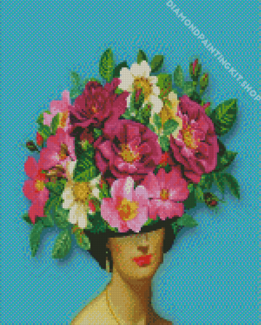 Floral Woman Head Diamond painting