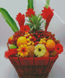 Flowers And Fruits Basket Diamond Painting