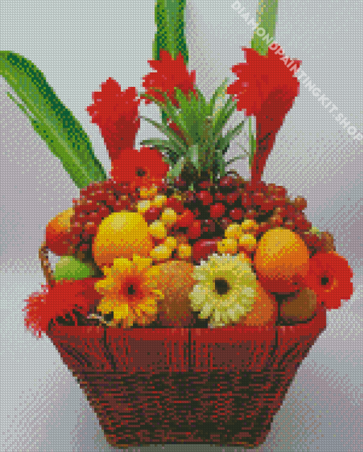 Flowers And Fruits Basket Diamond Painting