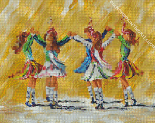 Girls Dancing Irish Dance Diamond Painting