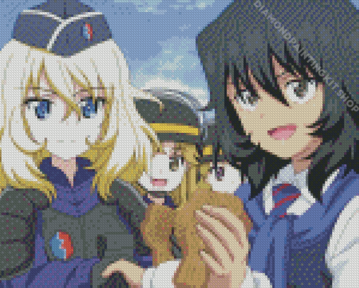 Girls Und Panzer Anime Characters Diamond Painting