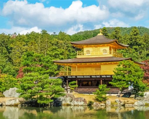 Golden Pavilion Diamond Painting