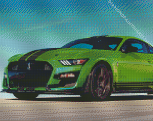 Green Mustang Ford Diamond Painting