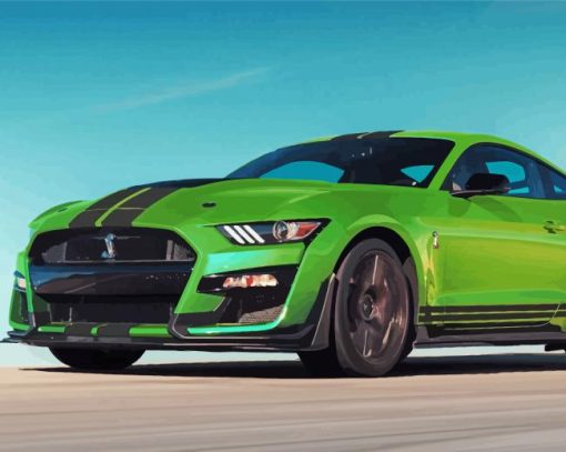 Green Mustang Ford Diamond Painting