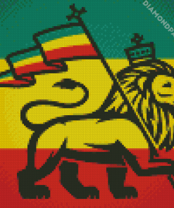 Jamaican Lion Flag Diamond Painting