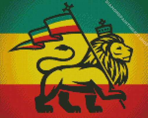 Jamaican Lion Flag Diamond Painting