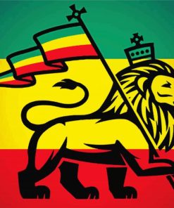 Jamaican Lion Flag Diamond Painting