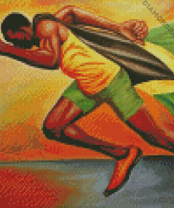 Jamaican Man Running Diamond Painting