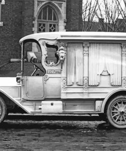 Monochrome Old Hearse Diamond Painting