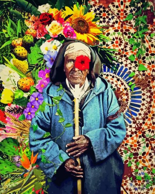 Old Moroccan Floral Man Diamond Painting