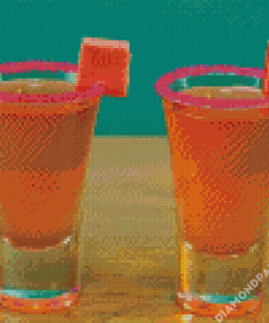 Pink Starbust Shots Diamond Painting