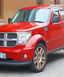 red Dodge nitro car diamond painting