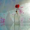 Red Flower In Bottle Reflection Diamond Painting