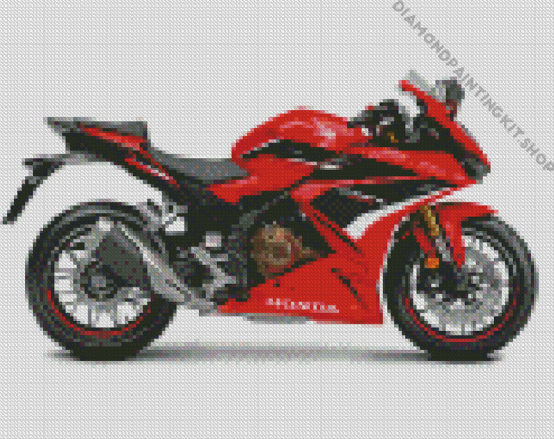 Red Motorcycle Honda Diamond Painting