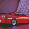 Red Skyline Car Diamond Painting