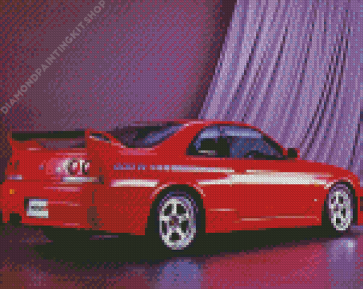 Red Skyline Car Diamond Painting