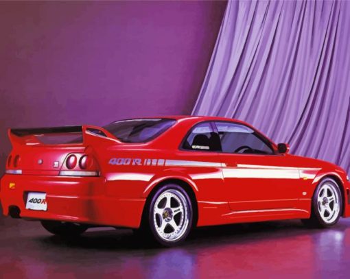 Red Skyline Car Diamond Painting