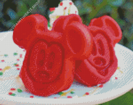 Red Waffles Disney Food Diamond Painting