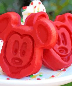 Red Waffles Disney Food Diamond Painting