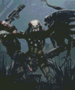 Scary Alien Vs Predator Diamond Painting