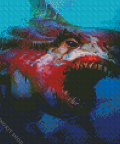 Scary Great White Shark Diamond Painting