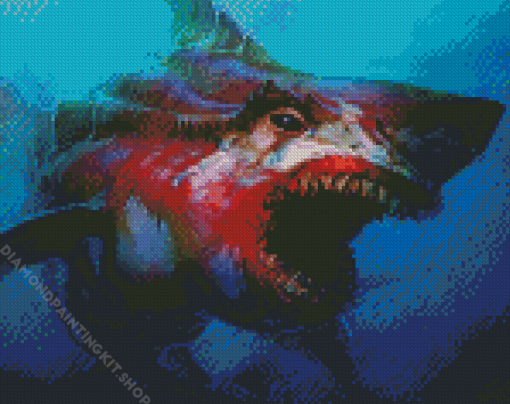 Scary Great White Shark Diamond Painting