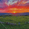 Stone Circle Sunset View Diamond Painting