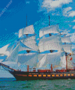 Tall Ship Sailing Diamond Painting