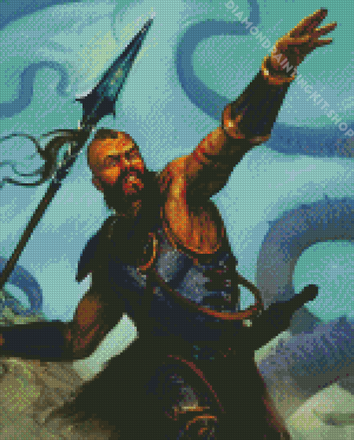 Warrior Throwing Javelin Diamond Painting