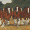 12 Brown Horses Diamond Painting