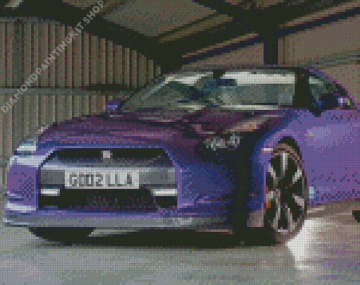 2018 Nissan GTR dark Purple Diamond Painting