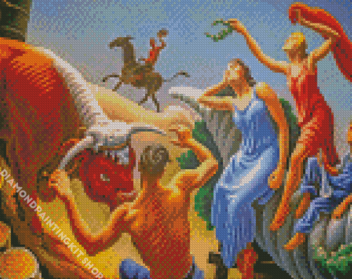 Achelous And Hercules Thomas Hart Benton Diamond Painting