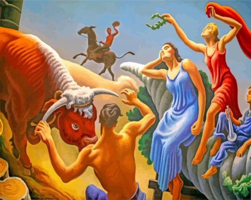 Achelous And Hercules Thomas Hart Benton Diamond Painting