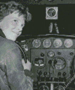 Amelia Earhart In The Plane Diamond Painting