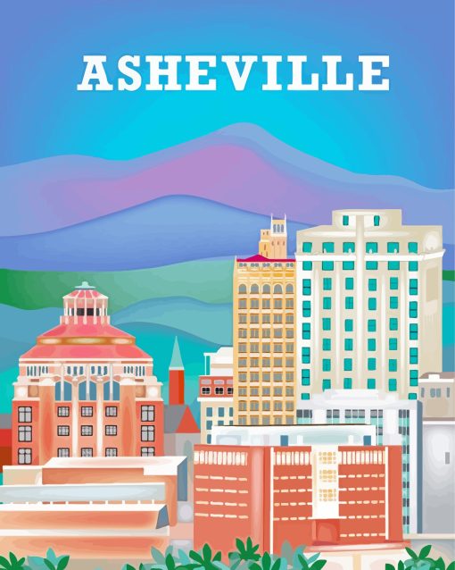 Asheville North Carolina Poster Diamond Painting