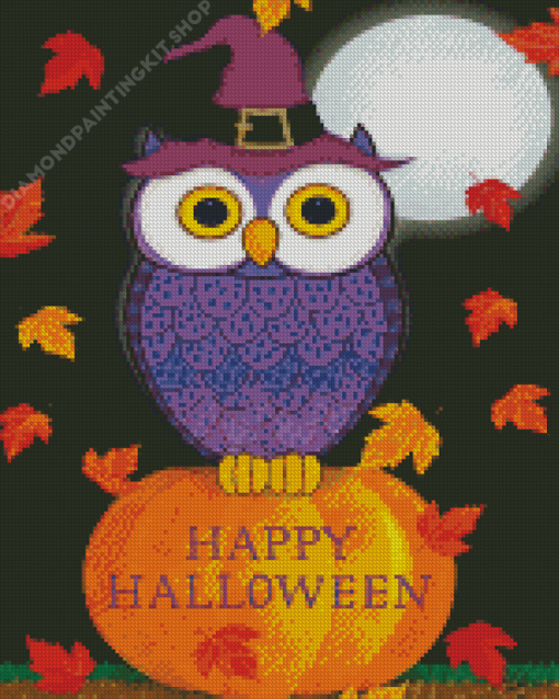 Autumn Halloween Owl Diamond Painting