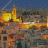 Bethlehem Palestine Buildings At Night Diamond Painting