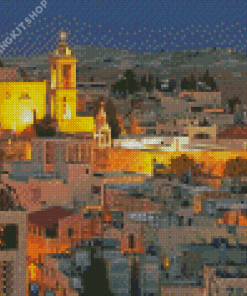 Bethlehem Palestine Buildings At Night Diamond Painting