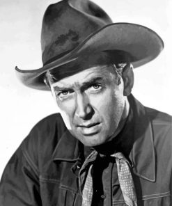 Black And White Cowboy Jimmy Stewart Diamond Painting