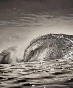 Black And White Beach Waves Diamond Painting