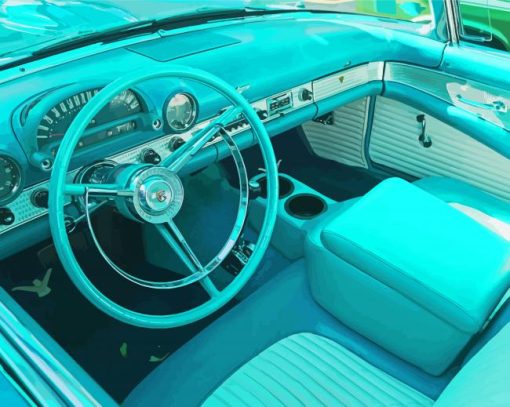 Blue 56 Ford Thunderbird Diamond Painting