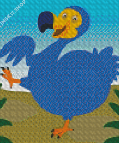 Blue Dodo Bird Diamond Painting